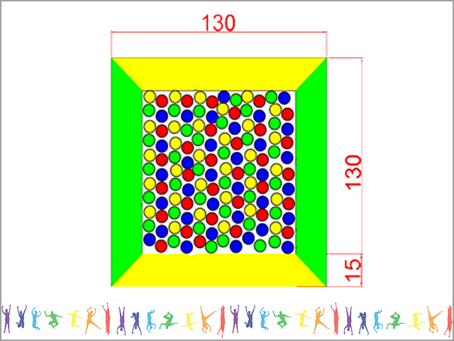 07 - 40615 - Trambolin (File Korumalı) 180x180 cm Teknik Çizim