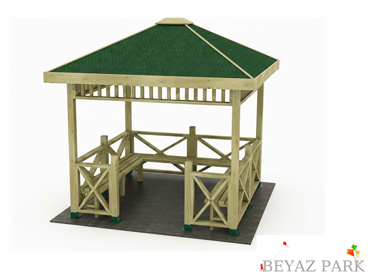 03 -Ahşap Mini Kare Çardak 250X250X290 cm (L*W*H)