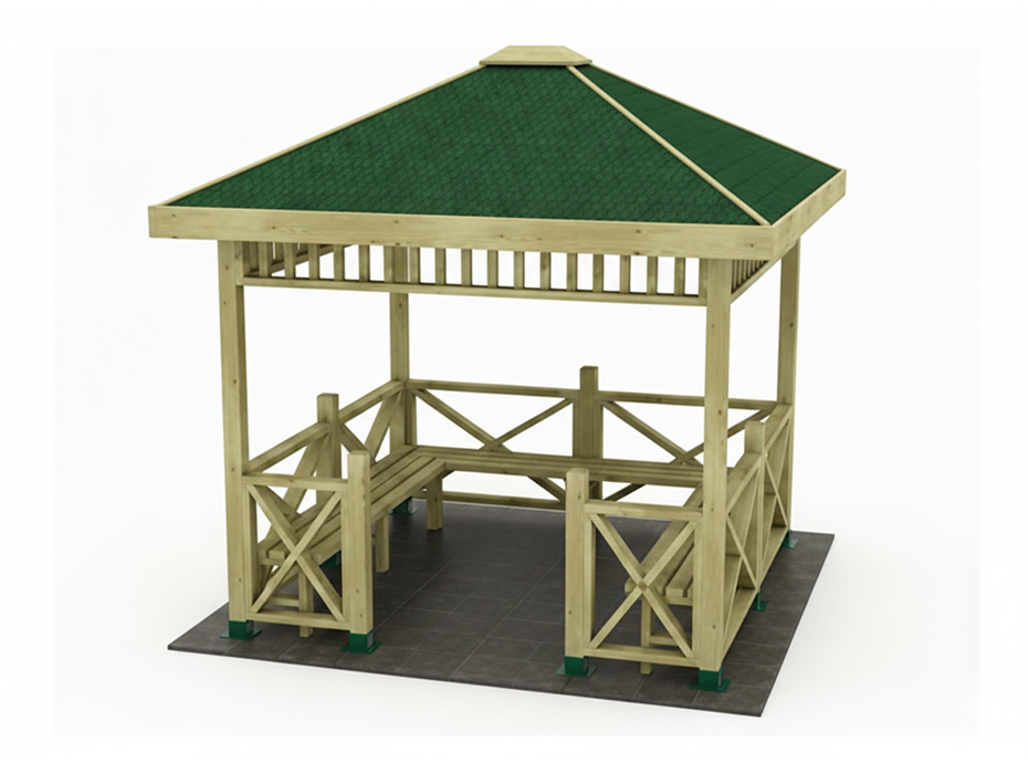 03 -Ahşap Mini Kare Çardak 250X250X290 cm (L*W*H)