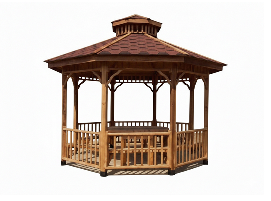 16- Ahşap Sekizgen Gazebo 300x300x330 cm (L*W*H)