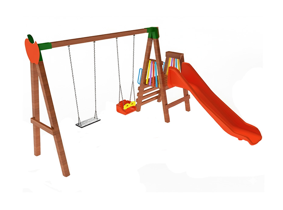  10-30672 İkili Salıncaklı Kaydırak Seti