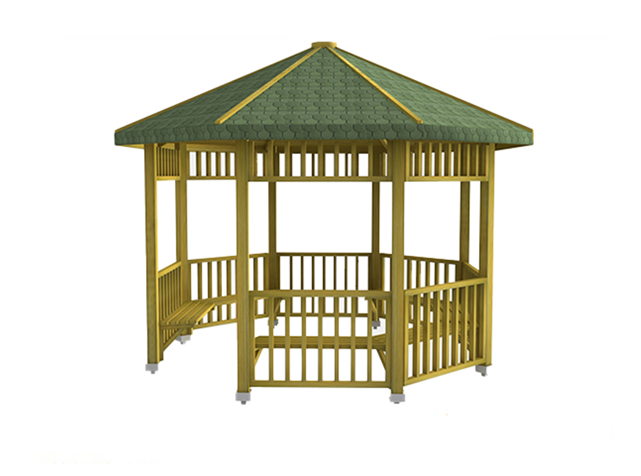15 - Ahşap Sekizgen Gazebo 300x300x290 cm (L*W*H) cm