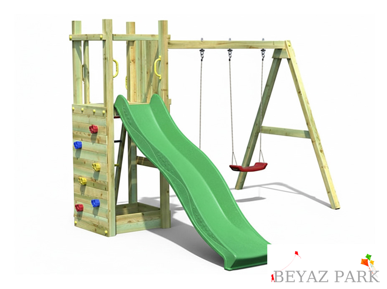 13-30675 Salıncaklı Tırmanmalı Kaydırak Seti