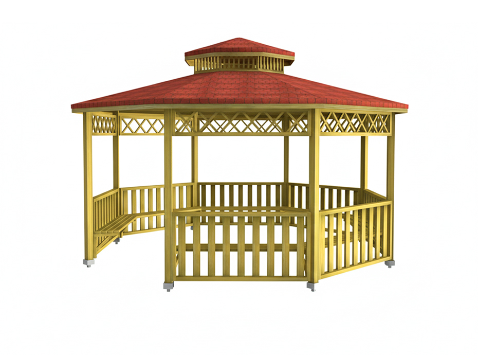 18- Ahşap Kamelya Sekizgen 500x500x330 cm (L*W*H)