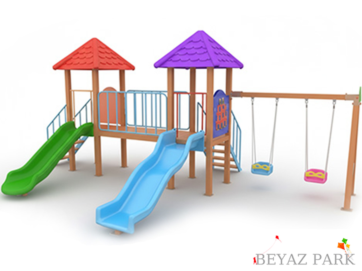 Ahşap Seri Çocuk Oyun Parkı - Park 05