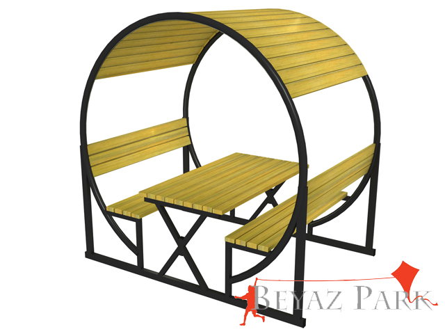 70440 - Çatılı Piknik Masası (Metal) 250(L)x180(W)x260(H)