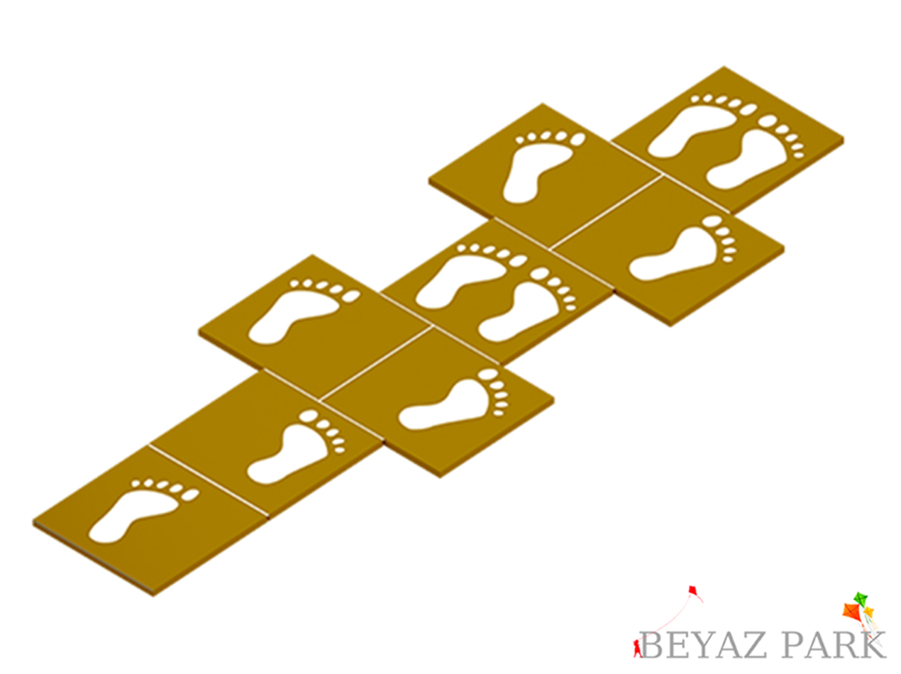 05-61500 Adımlı Seksek Oyun Takımı 8'Lİ (40x40x2cm Bordo-Sarı-Siyah-Yeşil ve Beyaz)