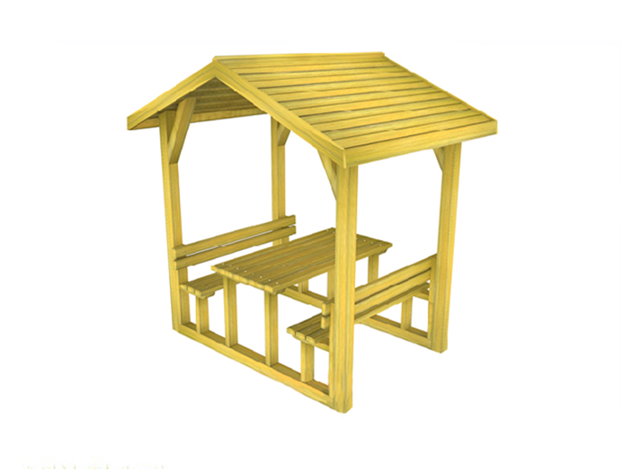 04-Çatılı Piknik Masası (Ahşap) 210(L)x195(W)x250(H)