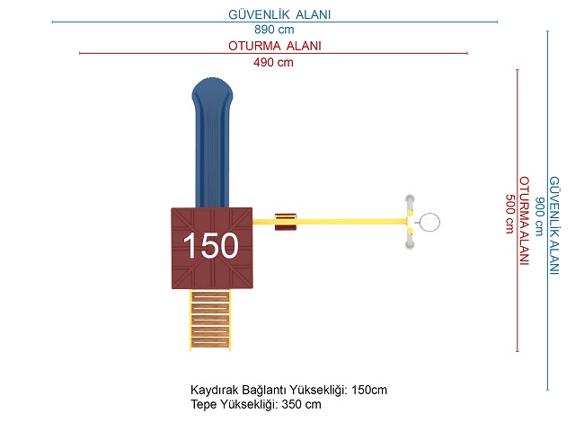 04 - 50854 Ekonomik Seri Çocuk Oyun Parkı Teknik Çizim