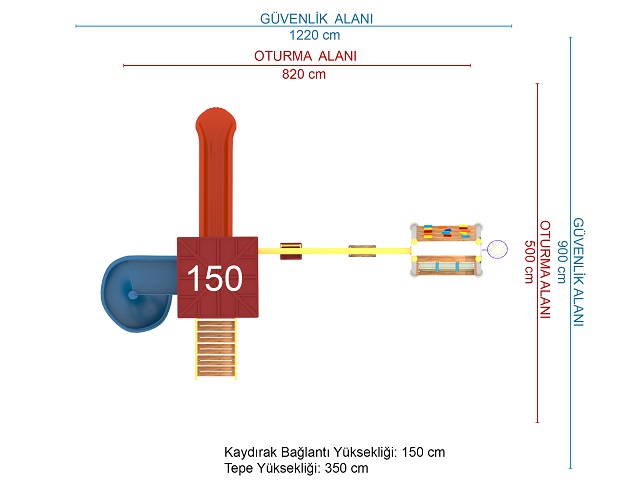 06 - 50856 Ekonomik Seri Çocuk Oyun Parkı Teknik Çizim