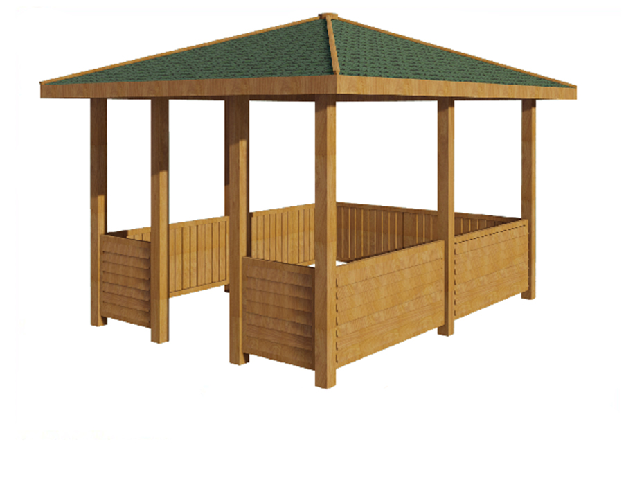 06-Ahşap Dikdörtgen Çardak 300x400x290 cm (L*W*H)