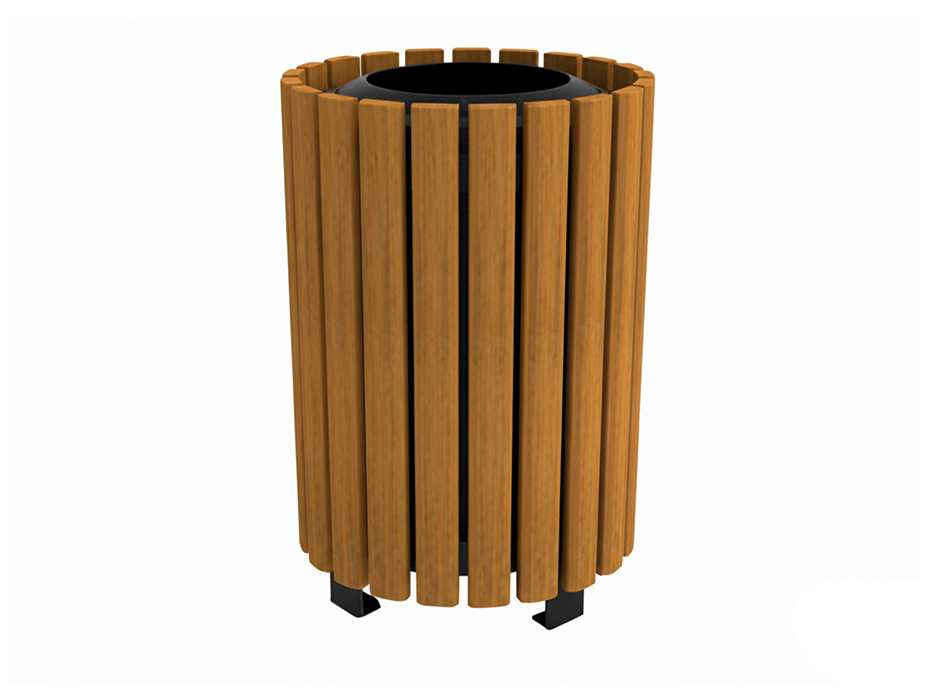  06 - Dış Mekan Ahşap Çöp Kovası 35(W)x57(H)