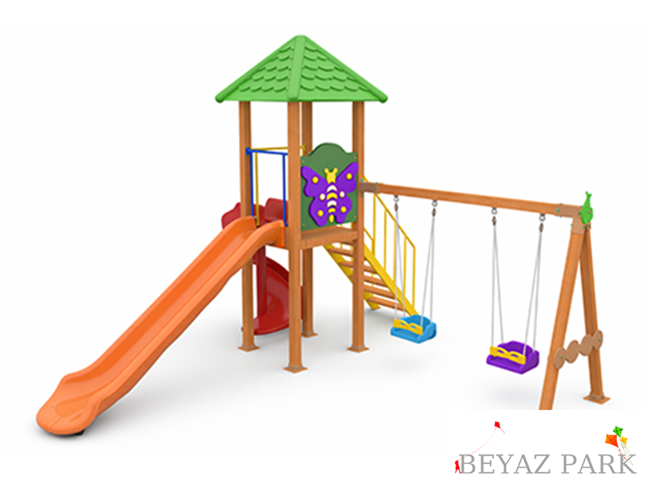 Ahşap Seri Çocuk Oyun Parkı - Park 03