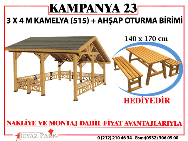 KAMPANYA - 23 AHŞAP KAMELYA + AHŞAP OTURMA BİRİMİ
