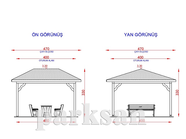70130 - Ahşap Kamelya Kare 400(L)x400(W)x300(H) Teknik Çizim
