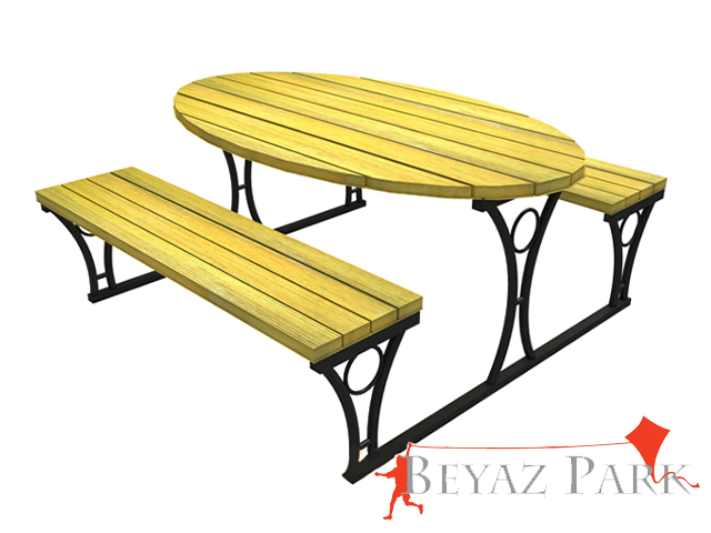 70543 - Piknik Masası (Metal Ayaklı) 145(L)x175(W)x75(H)