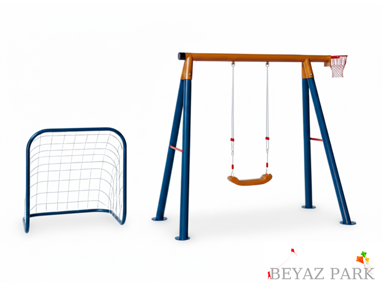 30711 - Metal Kaleli Bahçe Çocuk ve Salıncak Seti
