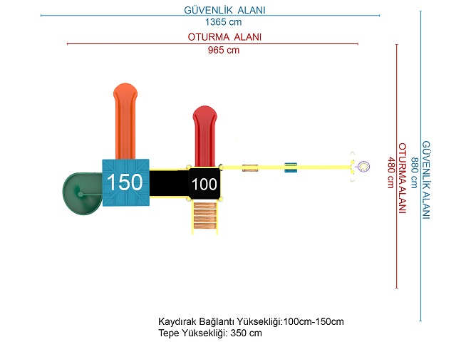07 - 50857 Ekonomik Seri Çocuk Oyun Parkı Teknik Çizim