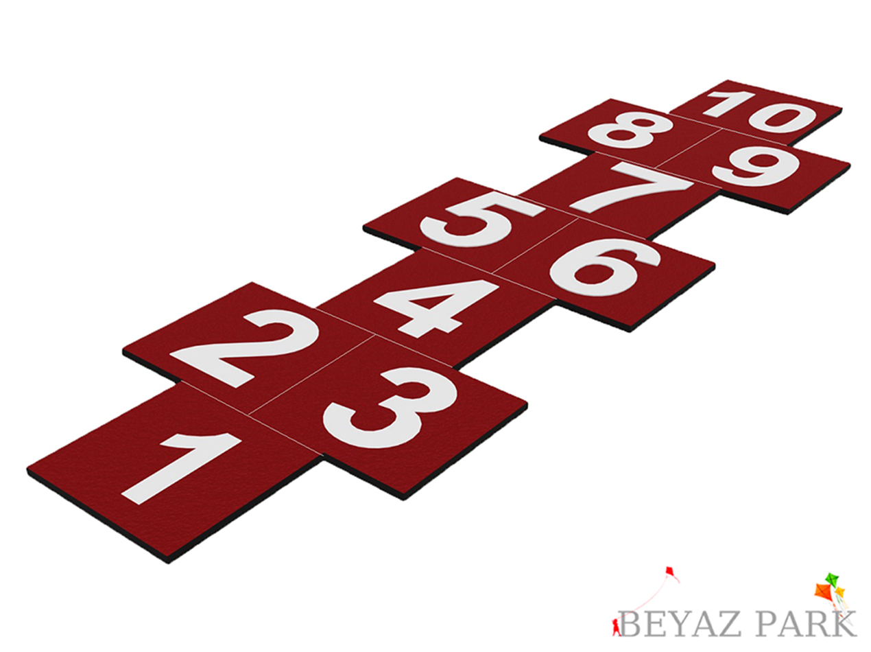 04-61500 Rakam Seksek Oyun Takımı 10'LU (40x40x2cm Bordo-Sarı-Siyah-yeşil ve Beyaz)