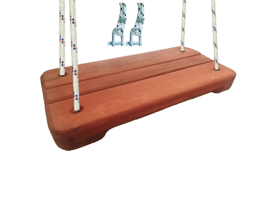 01 - Doğal Ahşap Park Salıncak Oturağı (Halatlı) - Çocuklar için